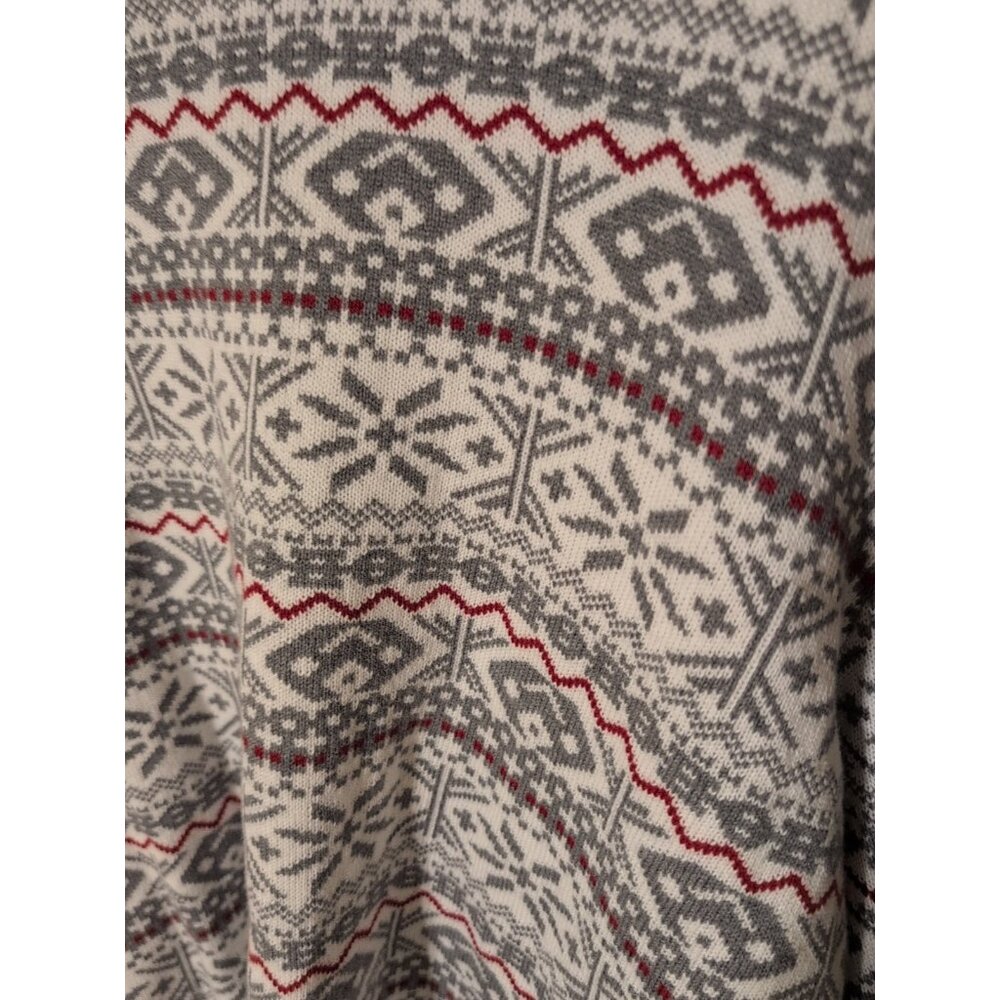 Tommy Hilfiger Joyce Fair Isle Sweater Men’s XL Gray White Red Crewneck - Picture 2 of 6